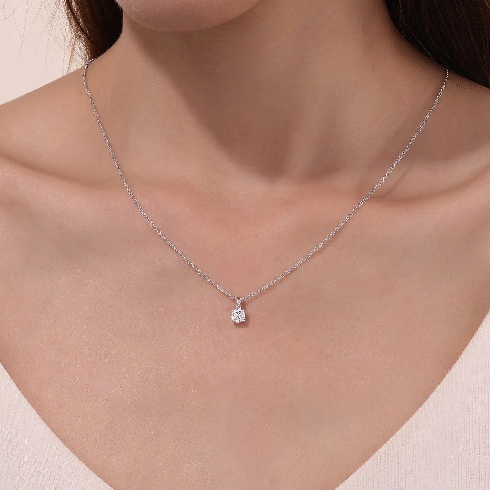 0.65 CTW 4-Prong Solitaire Necklace