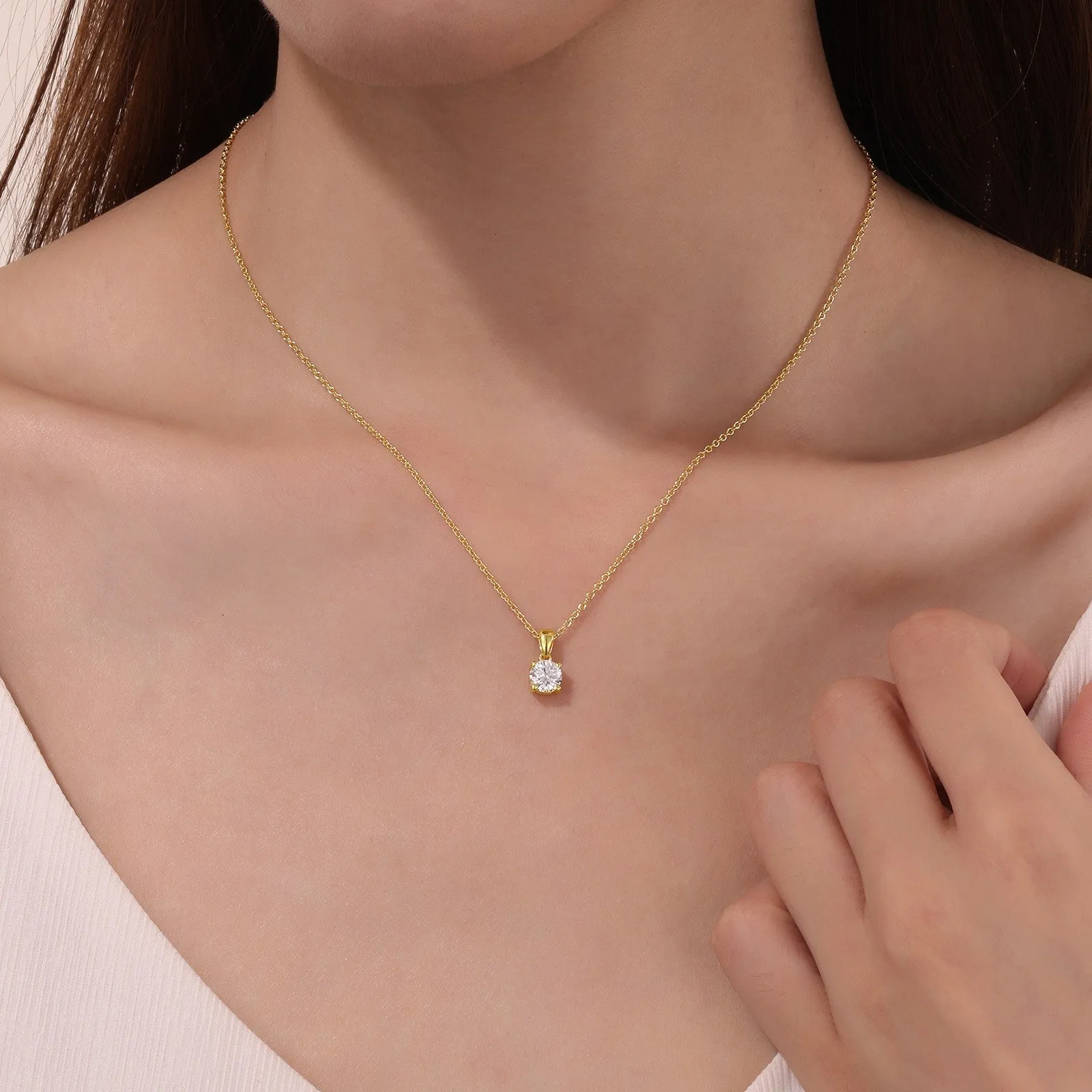 0.65 CTW 4-Prong Solitaire Necklace