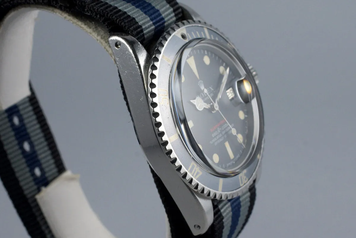 1970 Rolex Red Submariner 1680 Mark IV Dial with "Ghost" Insert