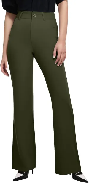 2025 Summer Women Work Business Pants High Waisted Flare Modern Comfortable Office Overalls Ladies Slacks