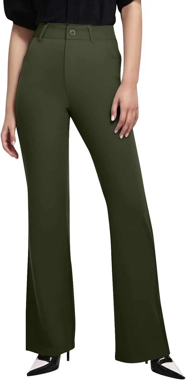 2025 Summer Women Work Business Pants High Waisted Flare Modern Comfortable Office Overalls Ladies Slacks