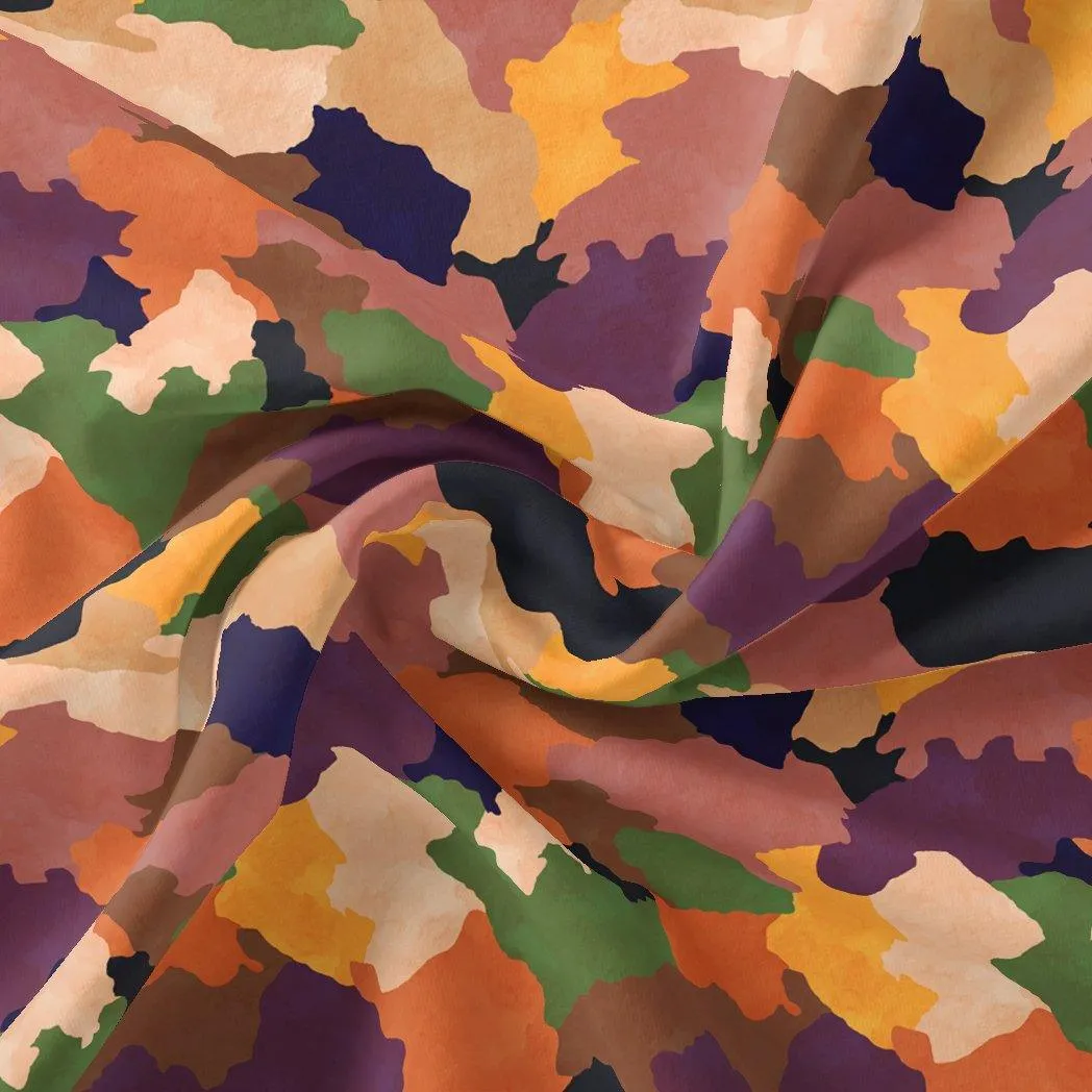 Abstract Colourful Paint Art Digital Printed Fabric - Weightless