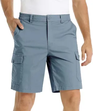 Athletic Cargo Shorts for Men Casual Lightweight Baggy Button Zipper Pants Loose Pockets Summer Beach Half Pants