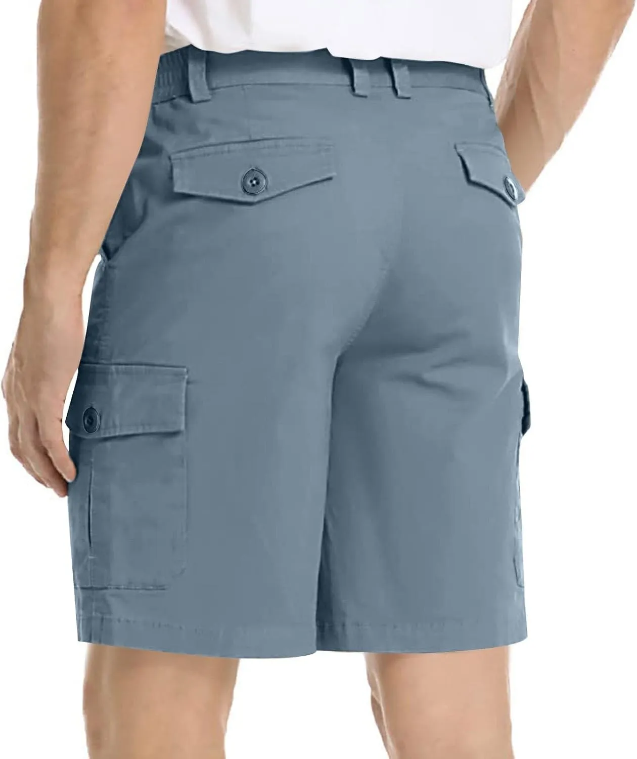 Athletic Cargo Shorts for Men Casual Lightweight Baggy Button Zipper Pants Loose Pockets Summer Beach Half Pants
