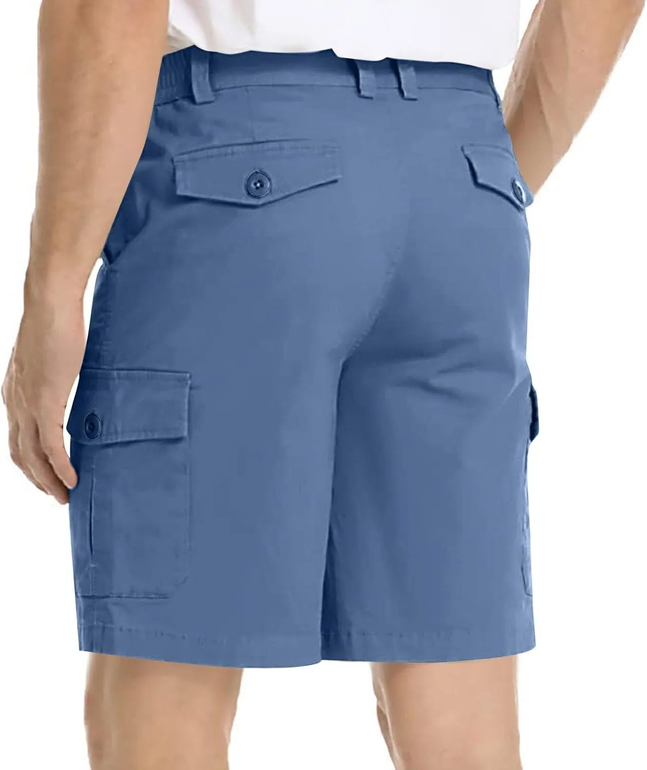 Athletic Cargo Shorts for Men Casual Lightweight Baggy Button Zipper Pants Loose Pockets Summer Beach Half Pants