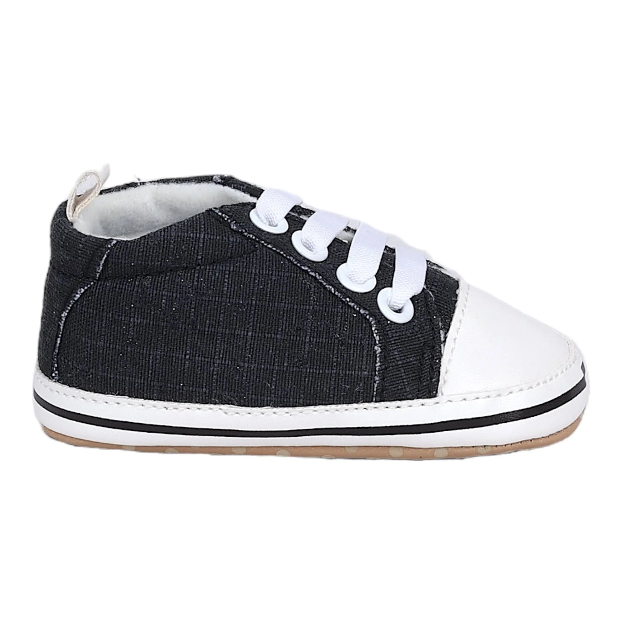 Baby Moo Canvas All Stars Anti-Skid Classic Sneakers - Black, White