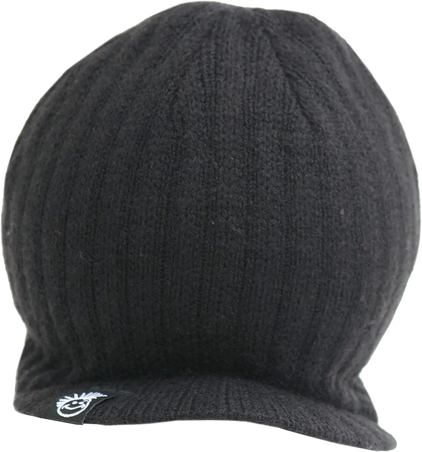Born to Love Knuckleheads Gray Boy's Baby Visor Beanie Hat with Stripes Detail