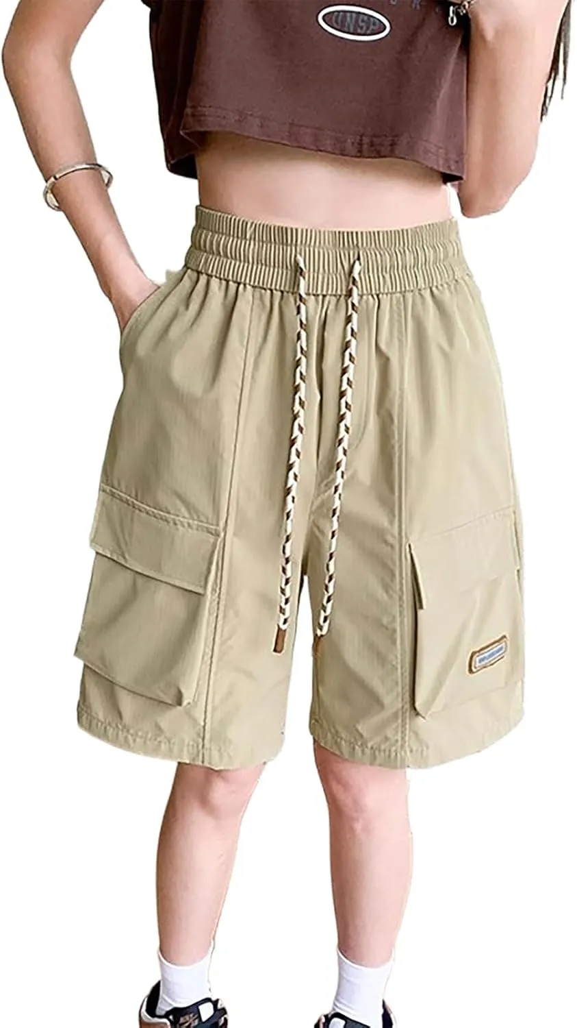 Cargo Shorts Women Y2K Baggy Knee Length Athletic with Pockets Hiking Waterproof Black Pants Men Summer Outfits