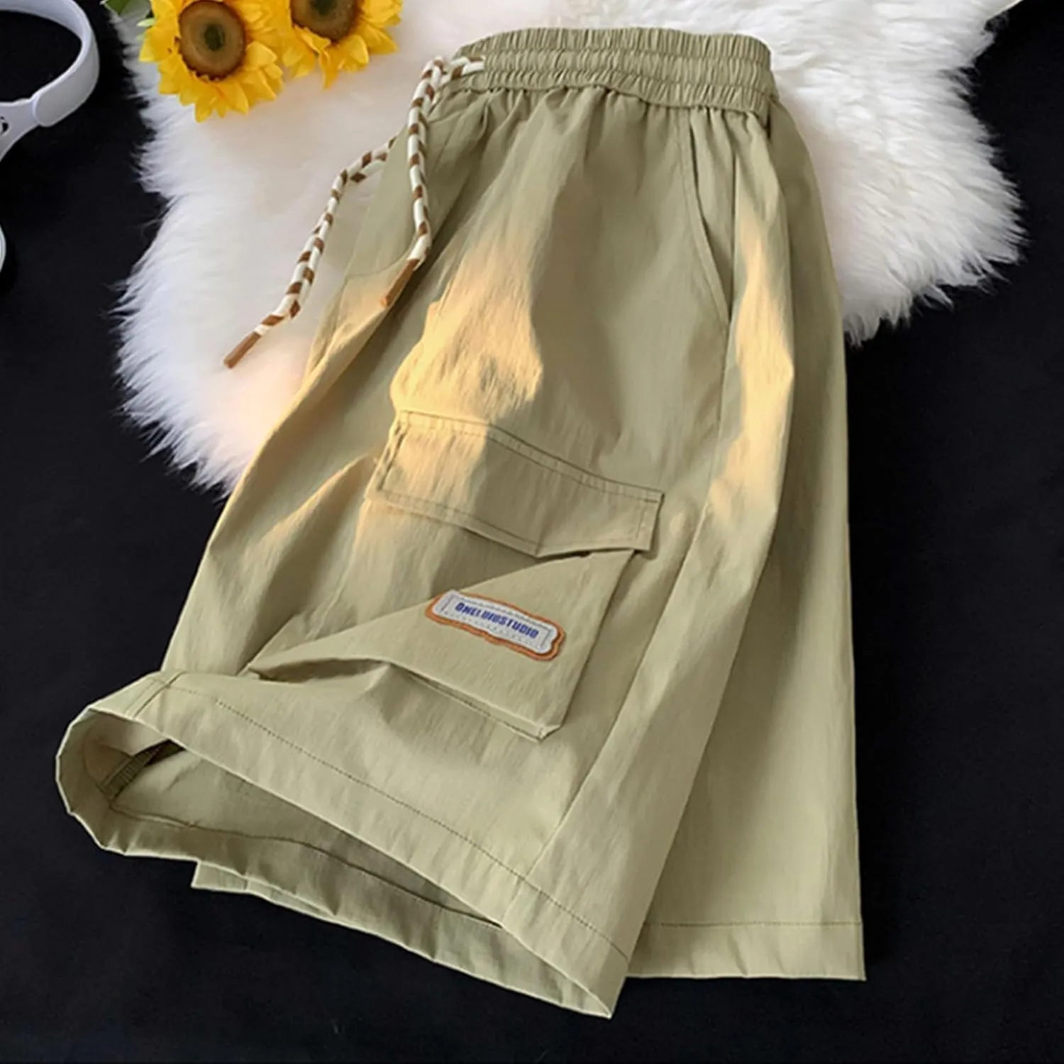 Cargo Shorts Women Y2K Baggy Knee Length Athletic with Pockets Hiking Waterproof Black Pants Men Summer Outfits