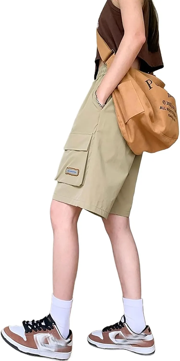 Cargo Shorts Women Y2K Baggy Knee Length Athletic with Pockets Hiking Waterproof Black Pants Men Summer Outfits