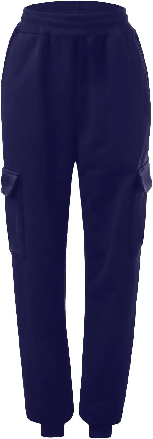 CRNTCEM Womens High Waist Fleece Lined Joggers Winter Warm Cinch Bottom Sweatpants Straight Athletic Workout Thermal Pants