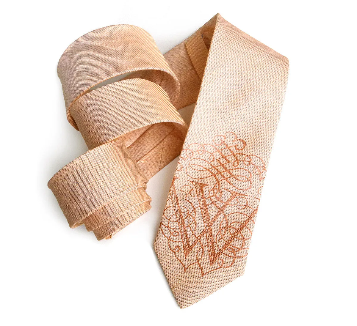 Custom Printed Linen Ties, Modern Cut