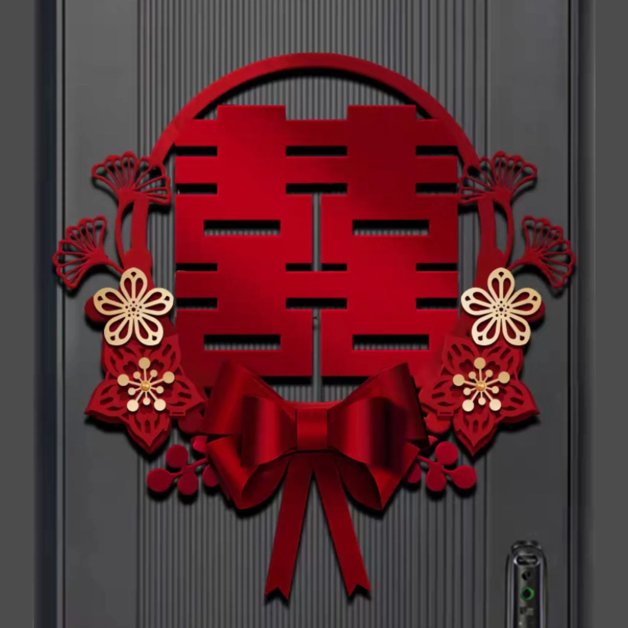 Double Happiness Flower Wall Decoration