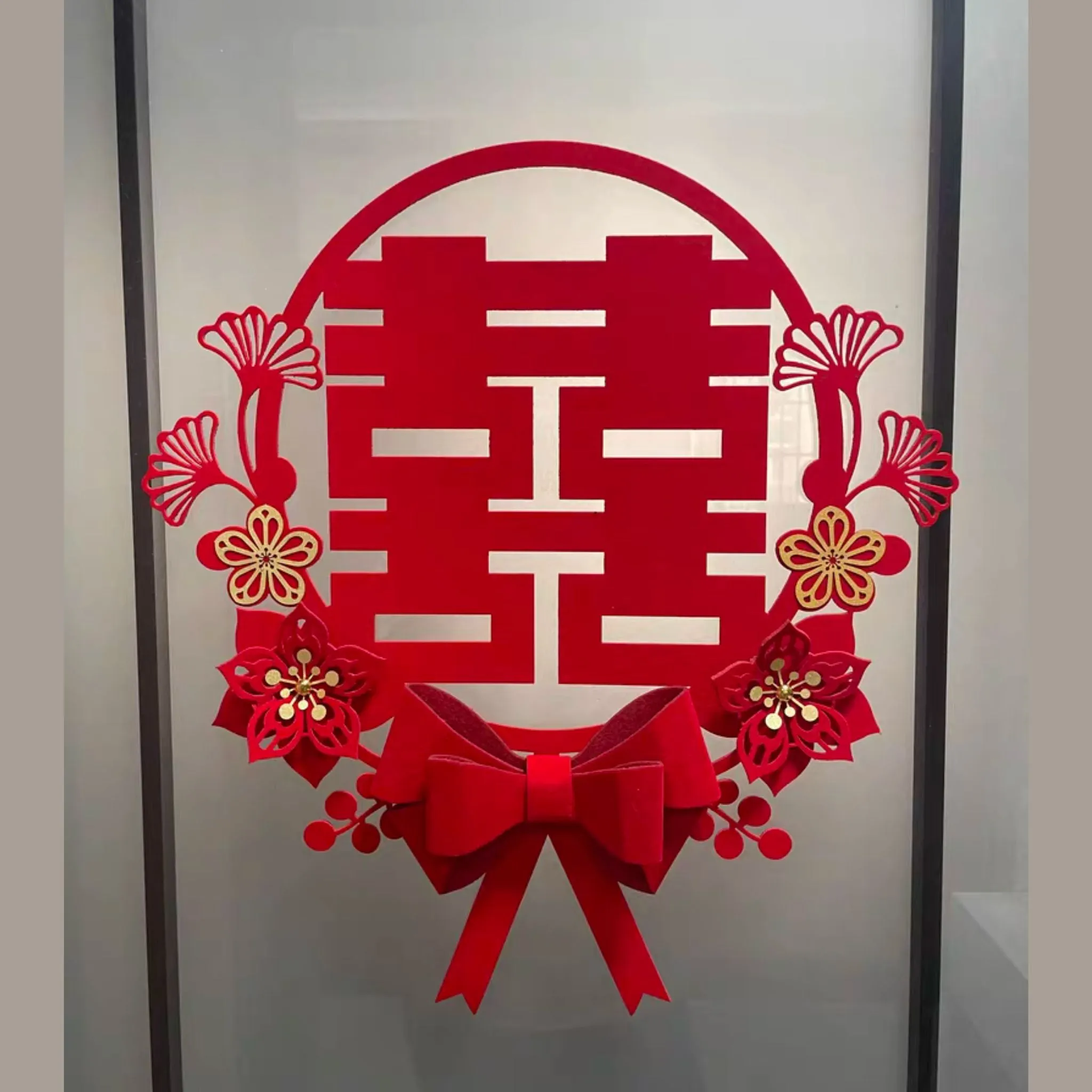 Double Happiness Flower Wall Decoration
