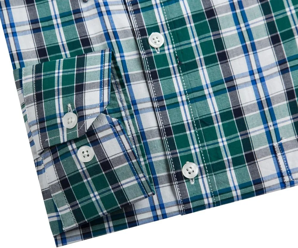 Double Pump Mens Button Down Shirts Cotton Long Sleeve Shirts Regular Fit