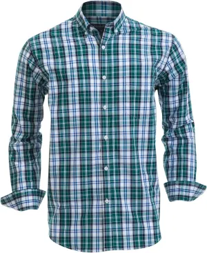 Double Pump Mens Button Down Shirts Cotton Long Sleeve Shirts Regular Fit