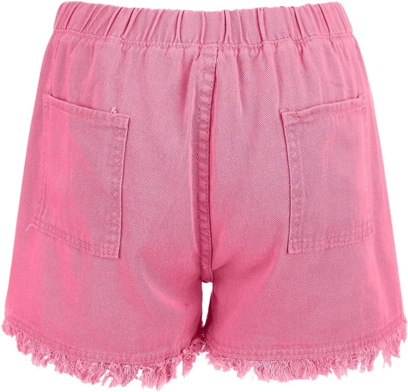 Drawstring Jean Shorts for Women Summer Casual Elastic Waist Raw Hem Denim Shorts Loose Fit Short Pants with Pockets