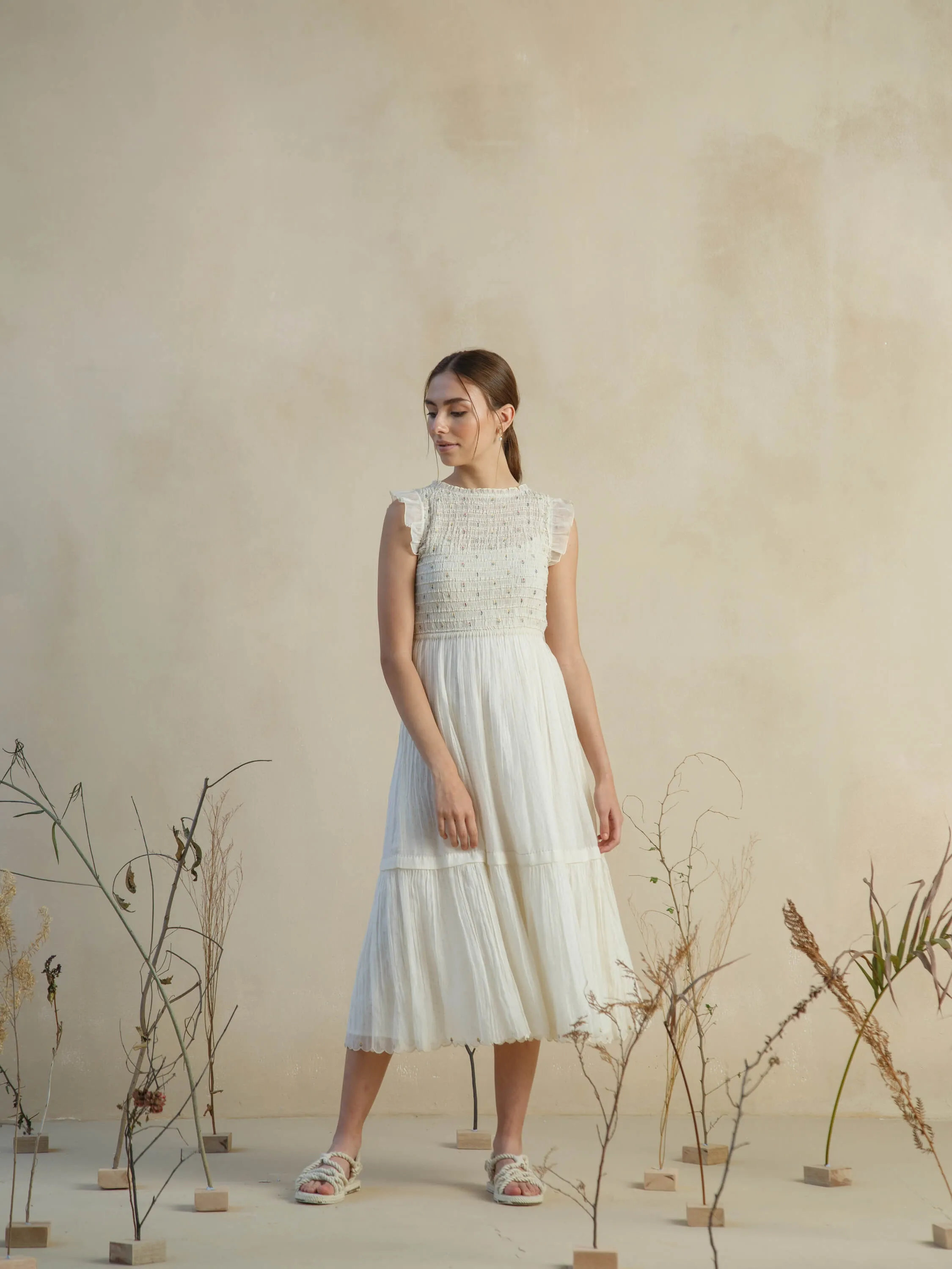 First Ray Smock Midi Dress