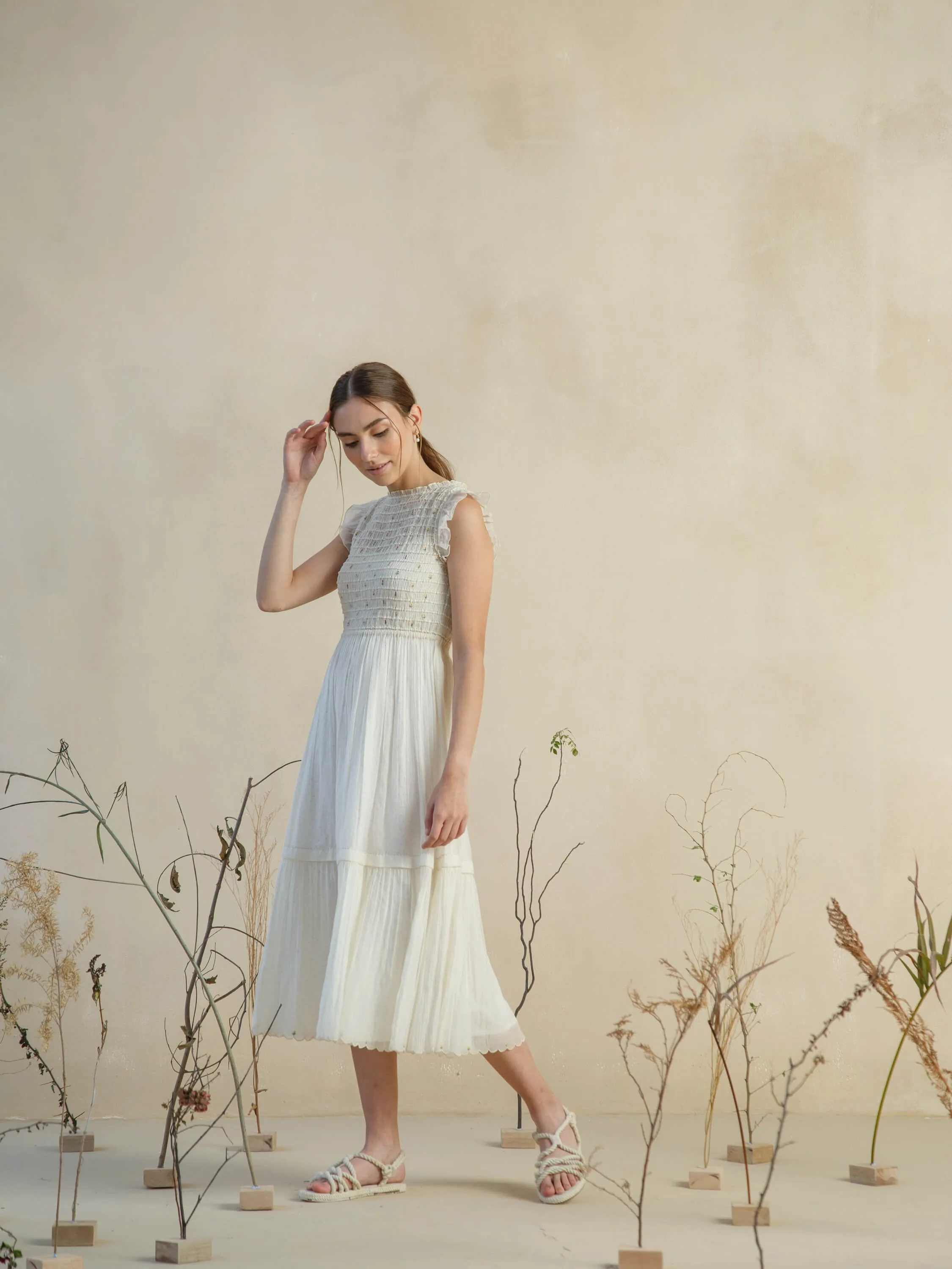 First Ray Smock Midi Dress