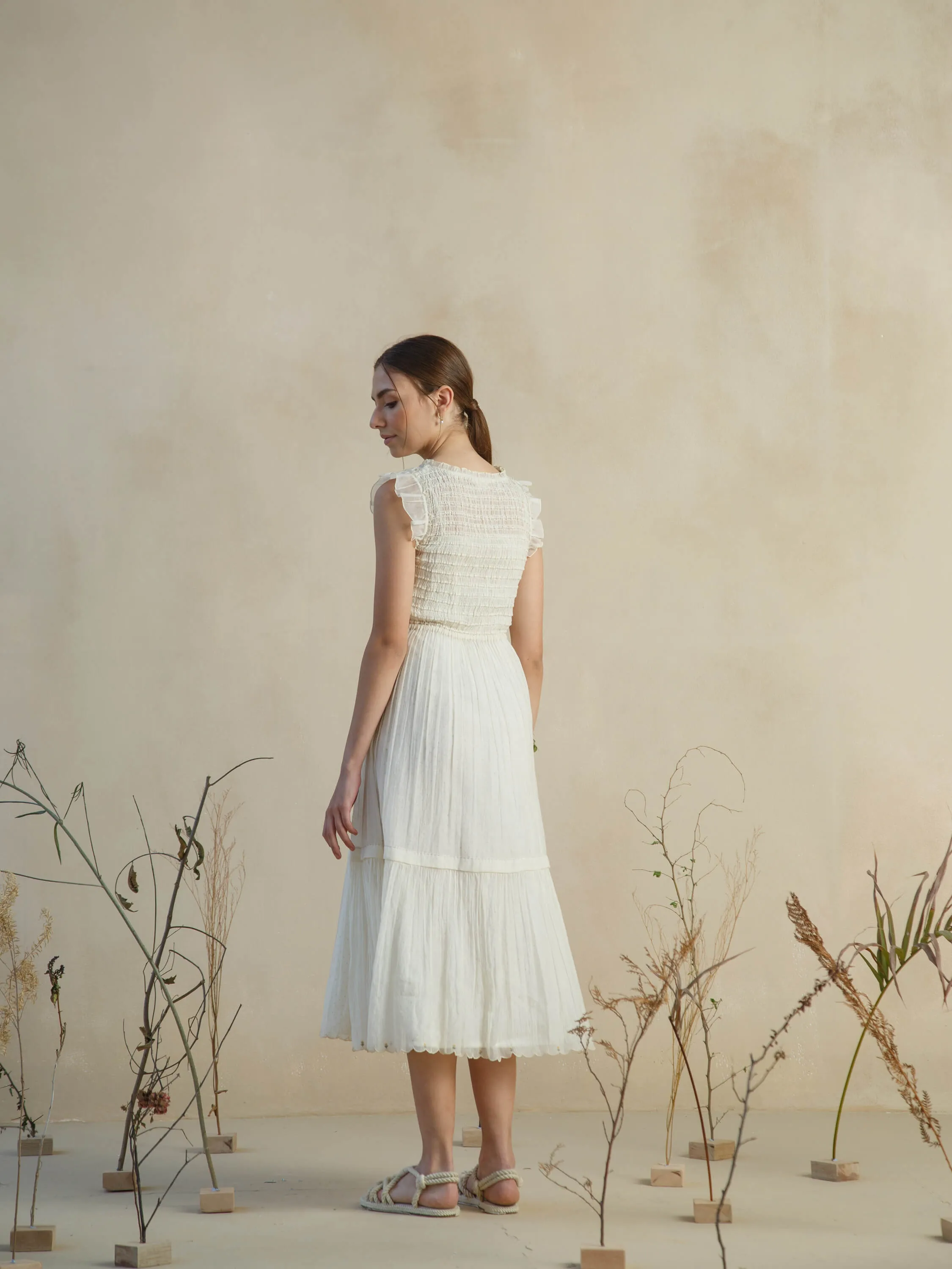 First Ray Smock Midi Dress