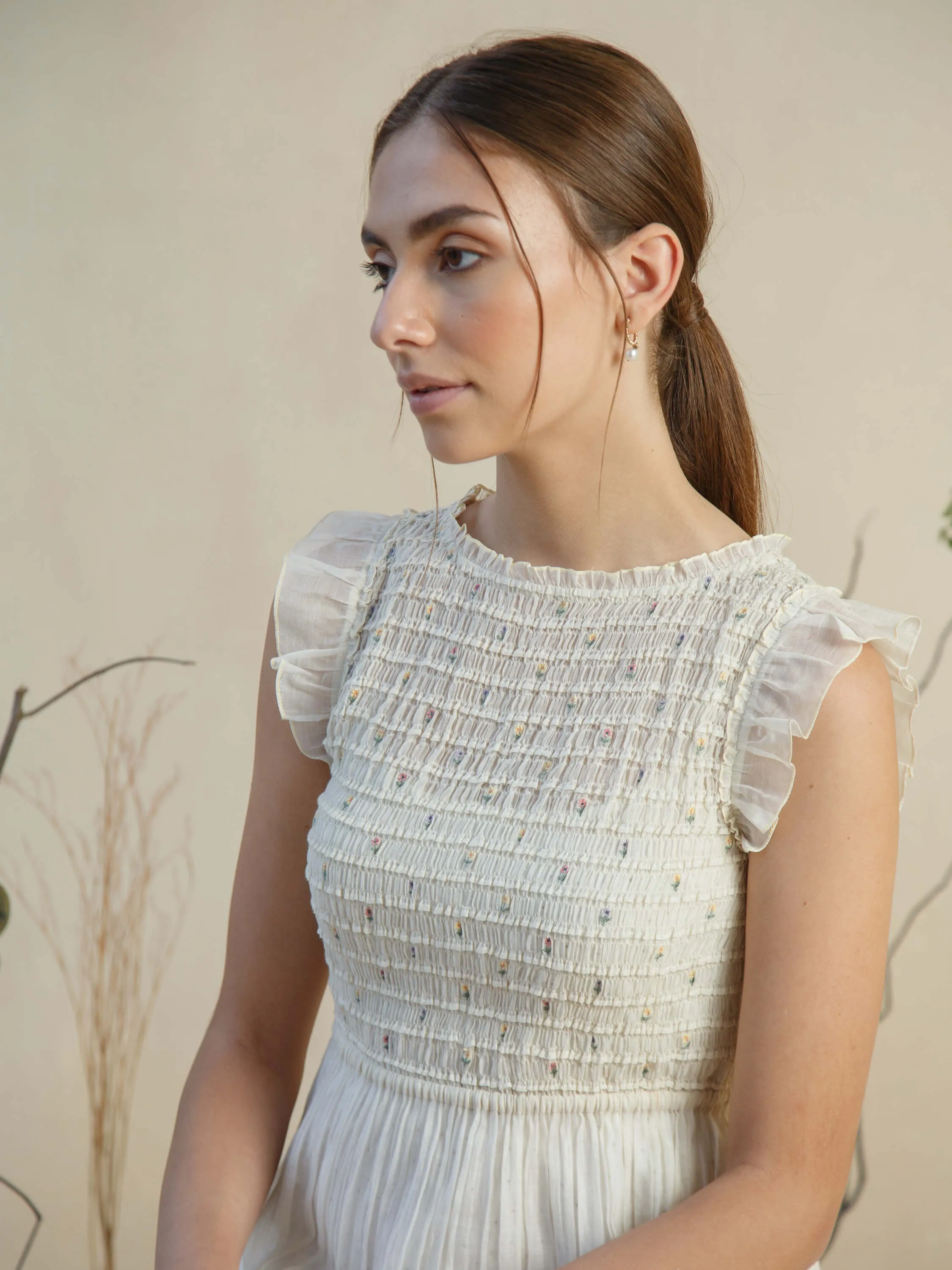 First Ray Smock Midi Dress