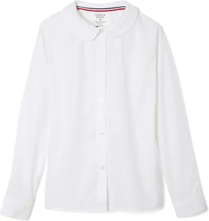French Toast Girls' Long Sleeve Woven Shirt with Peter Pan Collar (Standard & Plus)