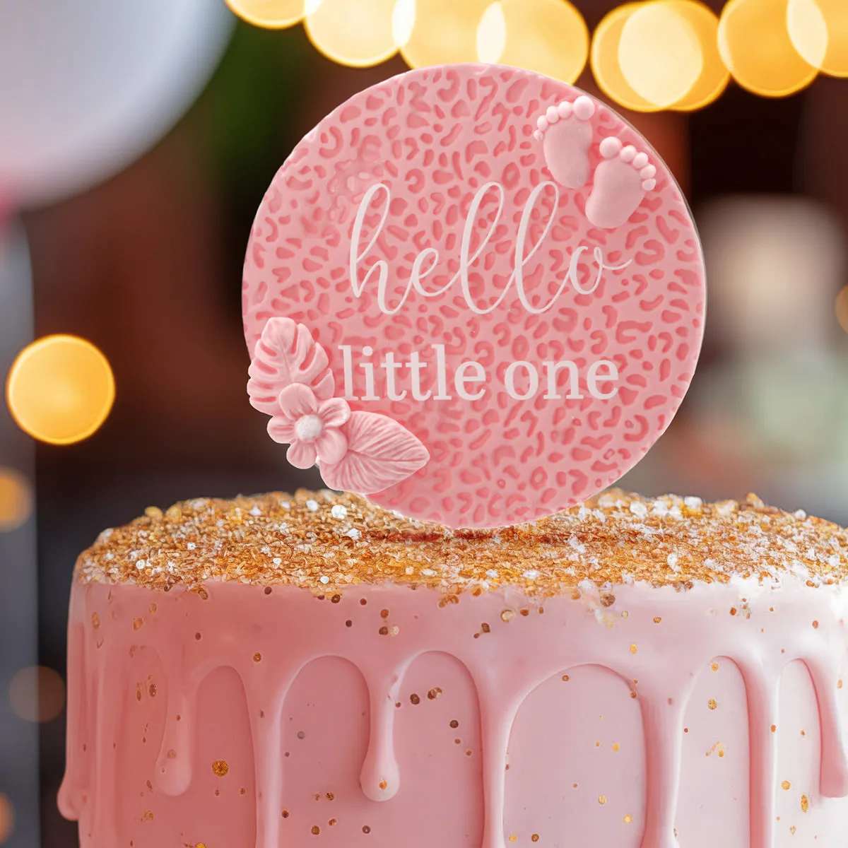 Hello Little One Clear Acrylic Paddle Topper - White Wording