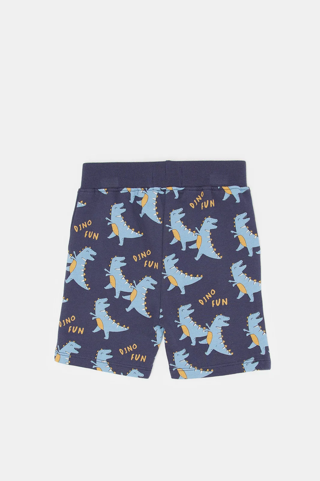 Infant Boys Navy Dino Printed Active Short