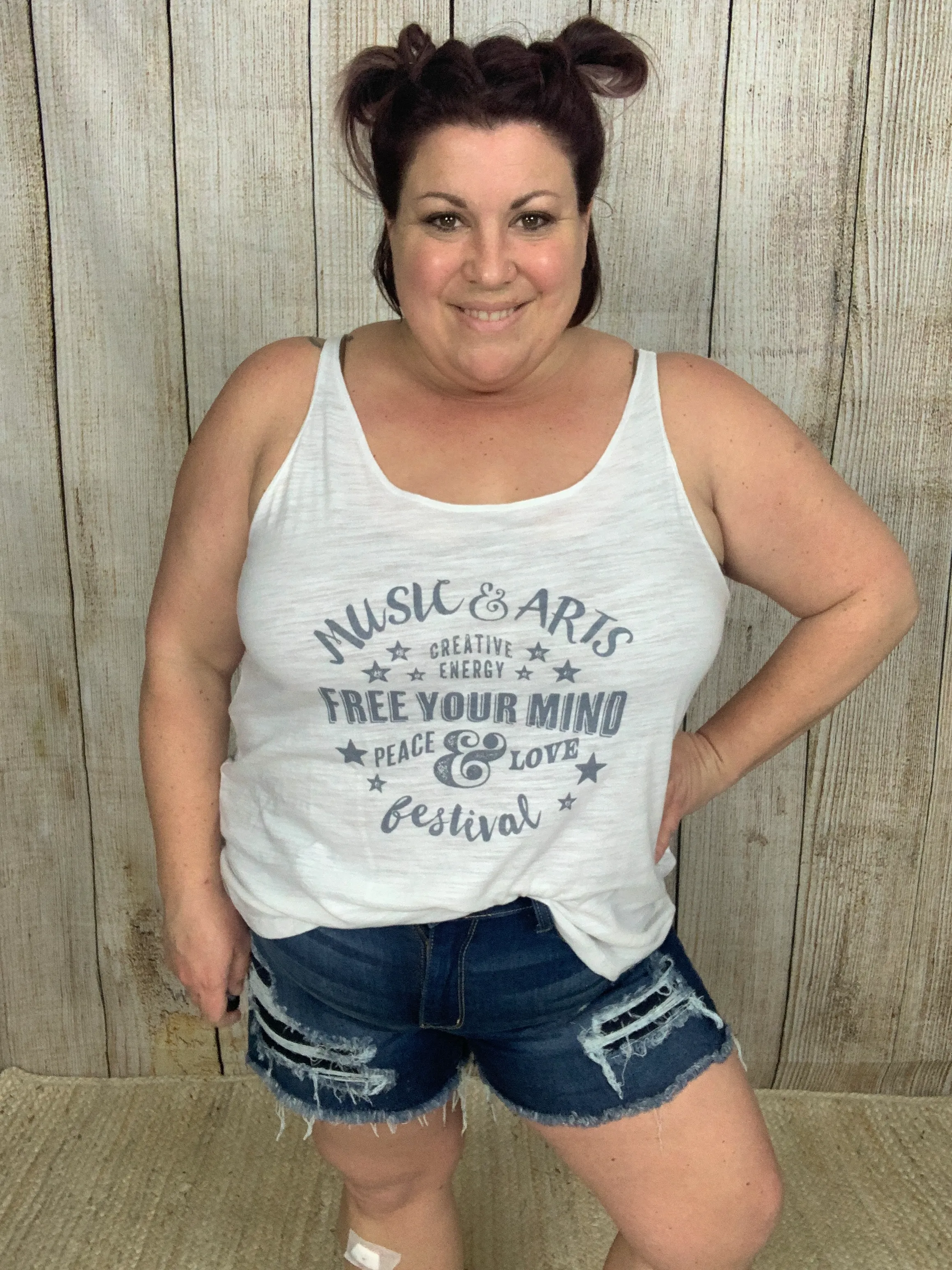 Judy Blue Patch Cut Off Shorts