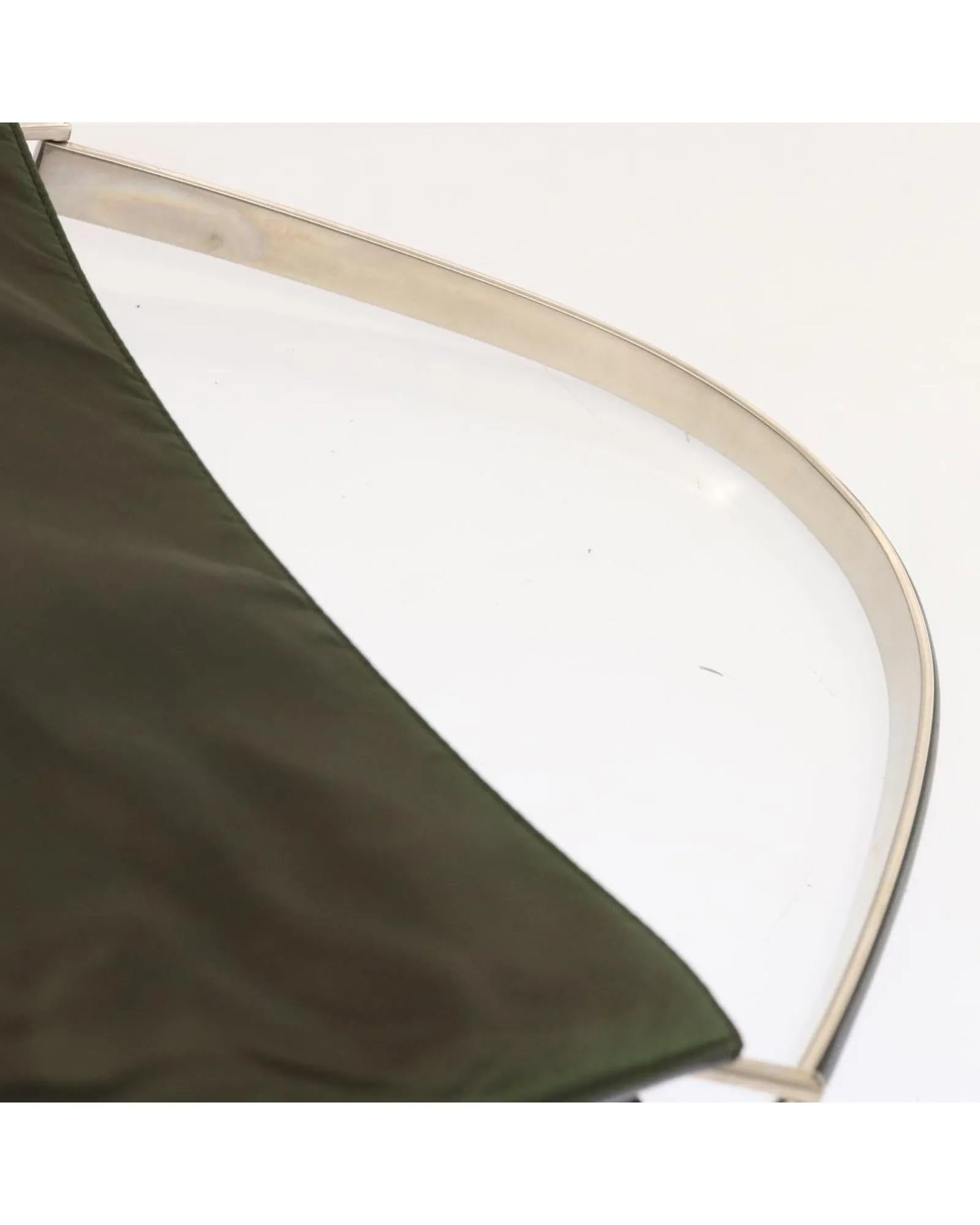 Khaki Nylon Shoulder Bag with Accessory - Authentic Italian Design
