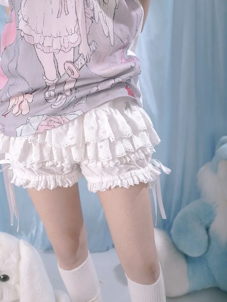 Lace ribbon ballet style shorts【s0000002168】