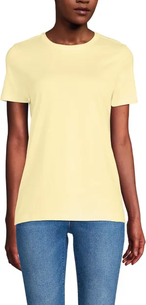 Lands' End Women's Relaxed American-Grown Supima Cotton Crew Neck T-Shirt