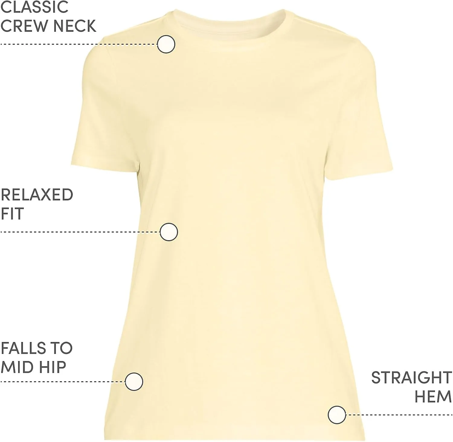 Lands' End Women's Relaxed American-Grown Supima Cotton Crew Neck T-Shirt
