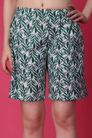 Leaves Printed Shorts