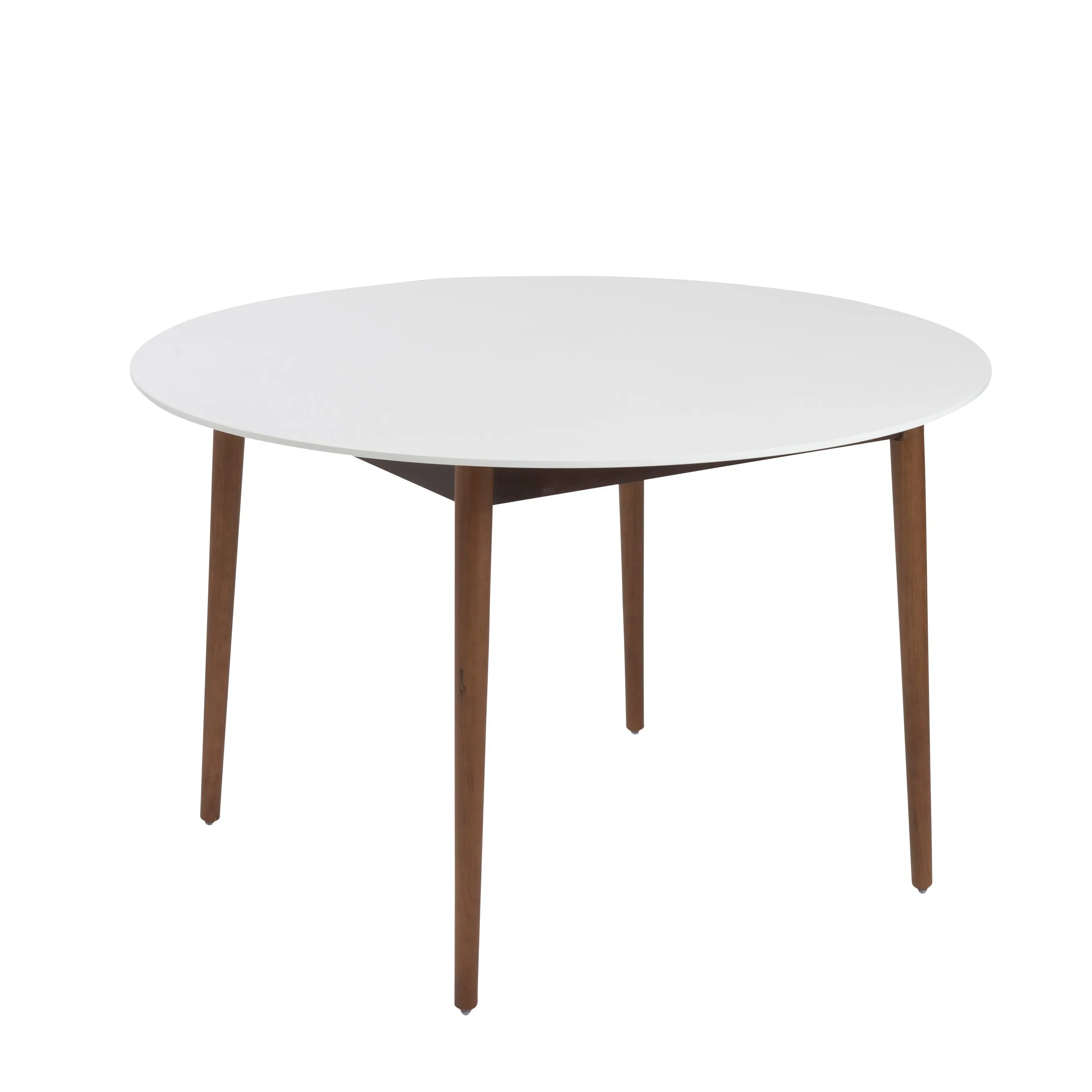 Manon 47" Round White Top Dining Table - Mid-Century Modern