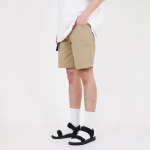 Men Slim Fit Belted Twill Shorts - Khaki - SM2311175C