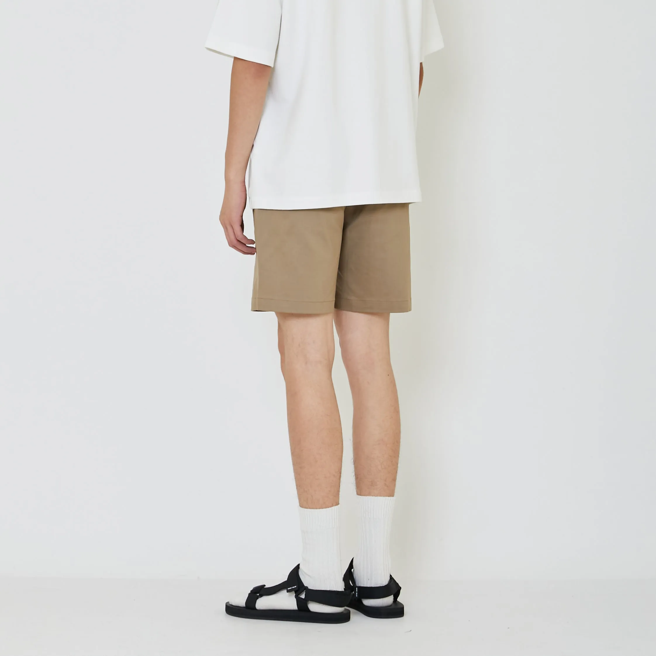 Men Twill Board Shorts - Khaki - SM2402037A