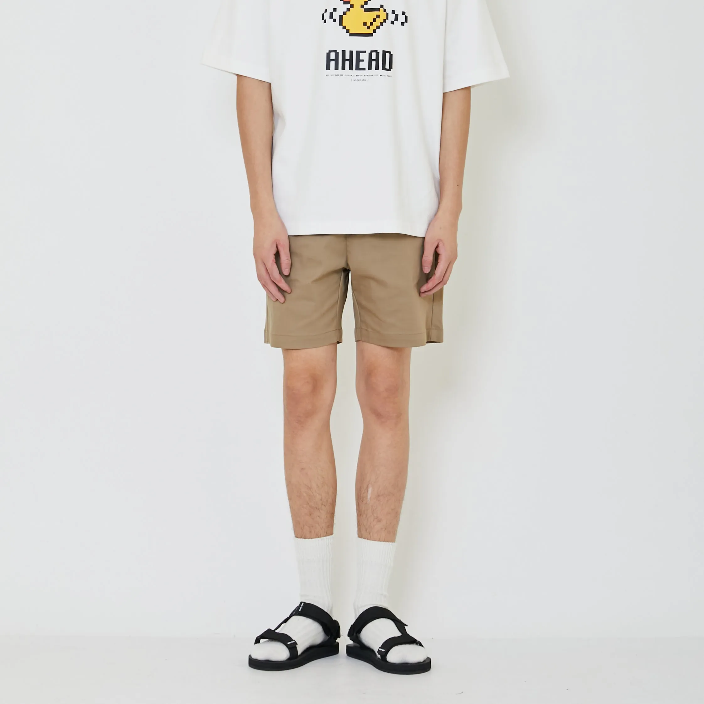Men Twill Board Shorts - Khaki - SM2402037A