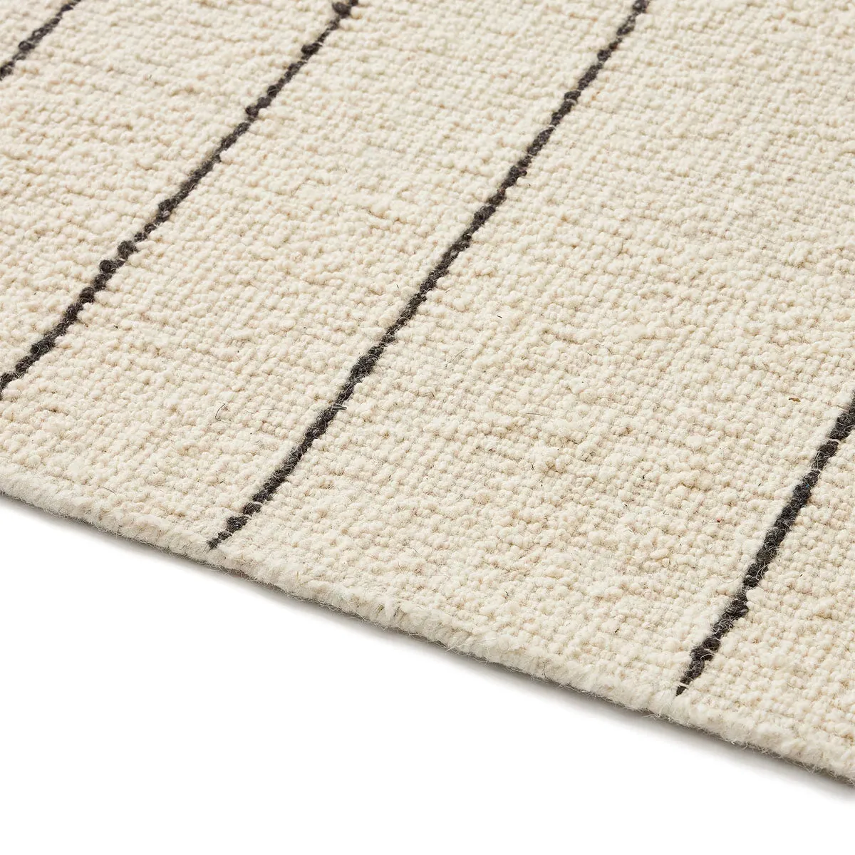 Micol Black Stripe Wool Rug