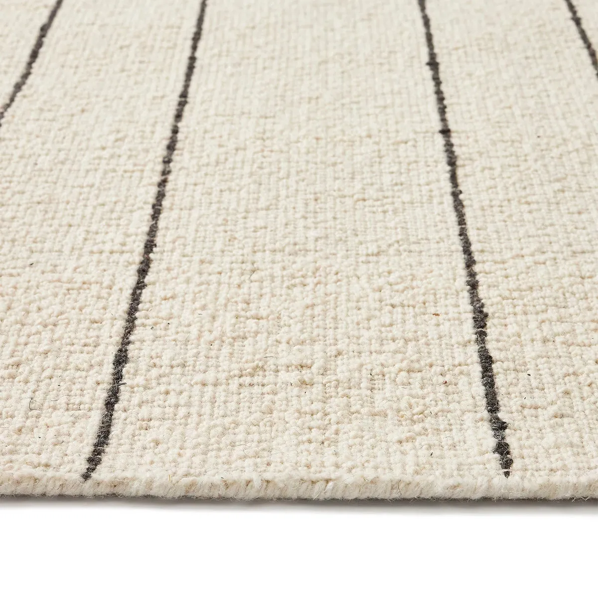 Micol Black Stripe Wool Rug