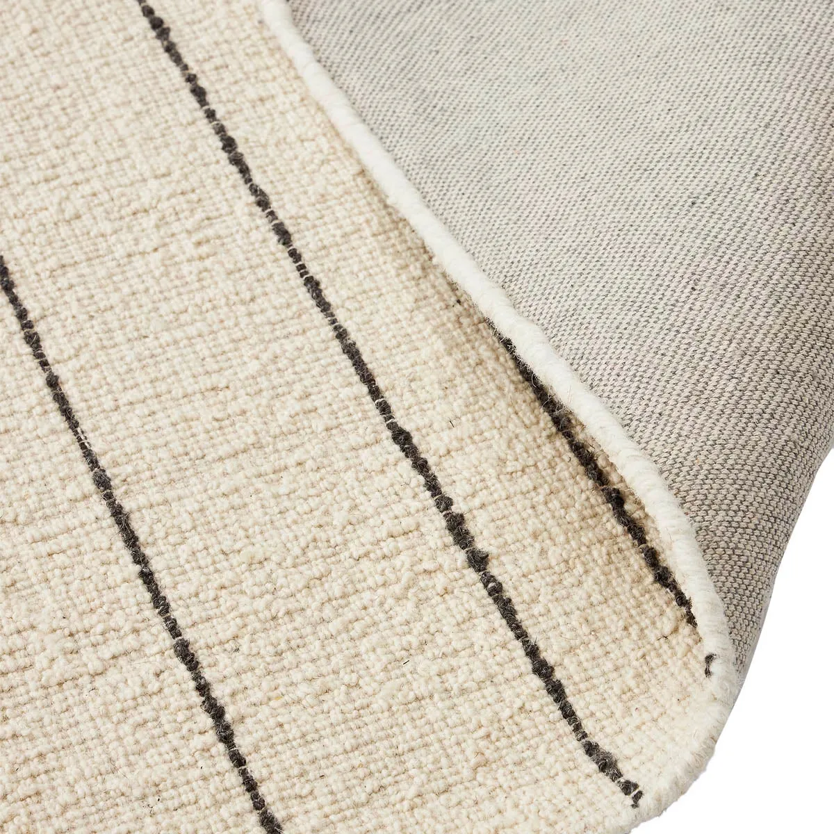 Micol Black Stripe Wool Rug