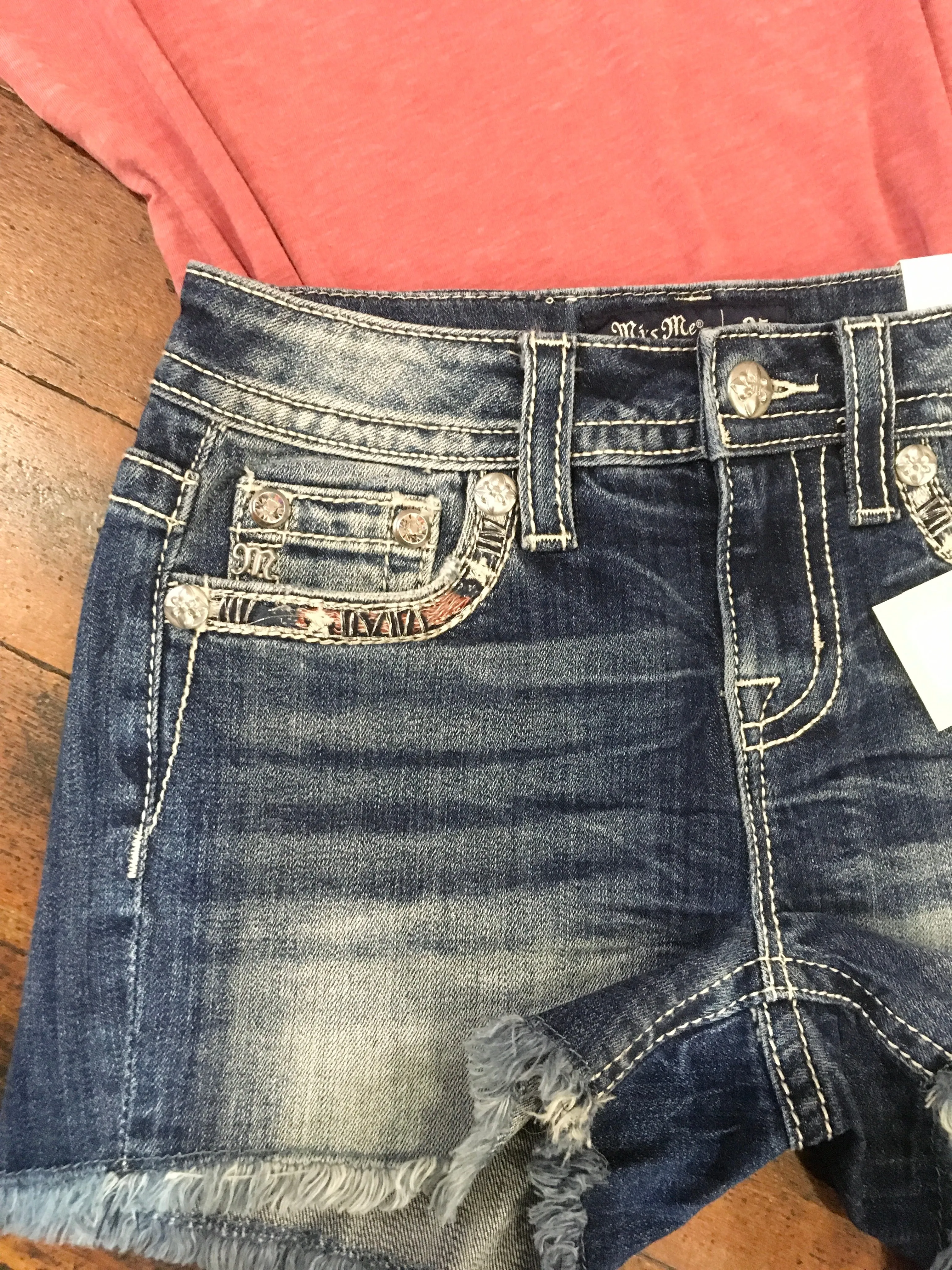 Miss Me Americana Mid Rise Shorts