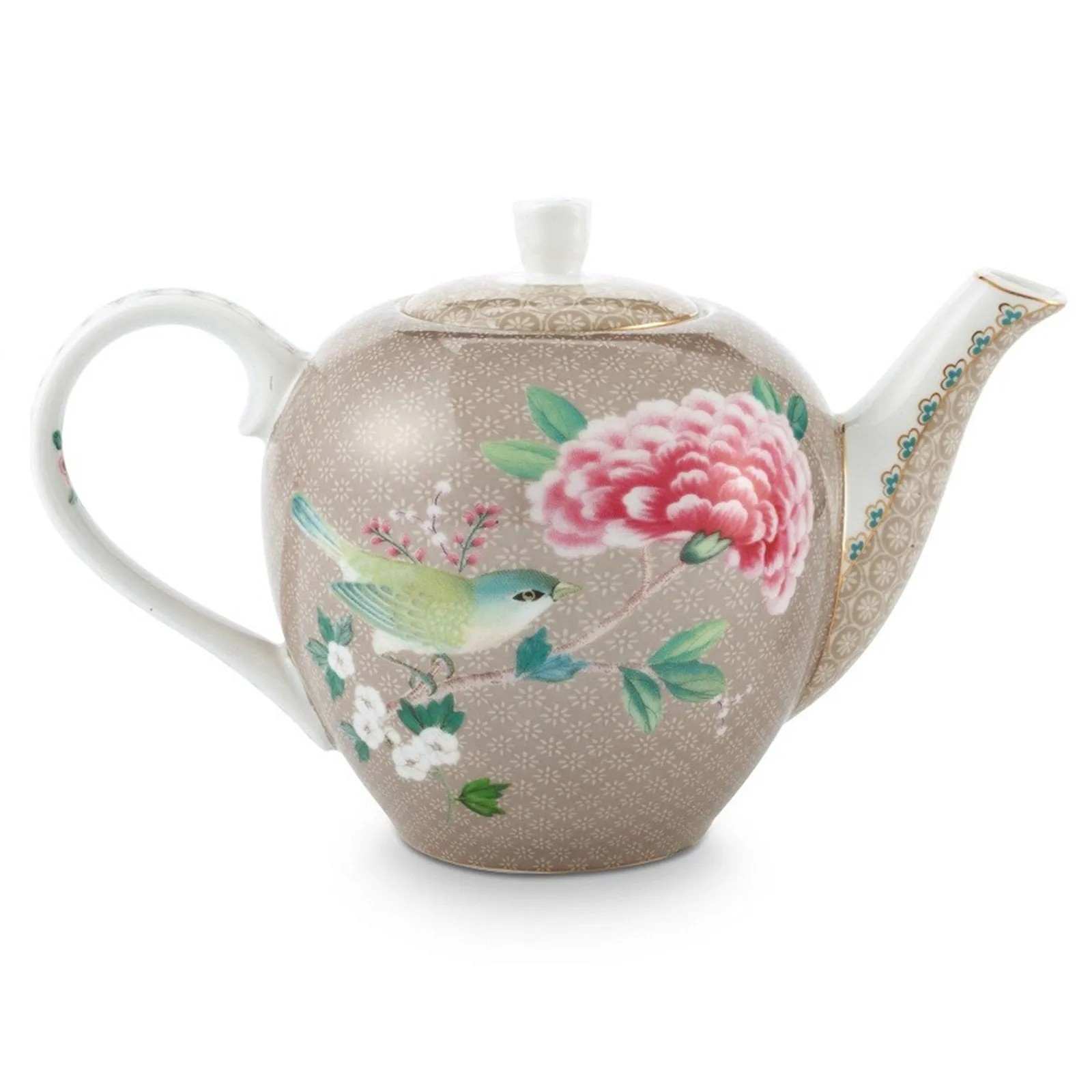 Pip Studio Blushing Birds Large 1.6L Teapot - Khaki