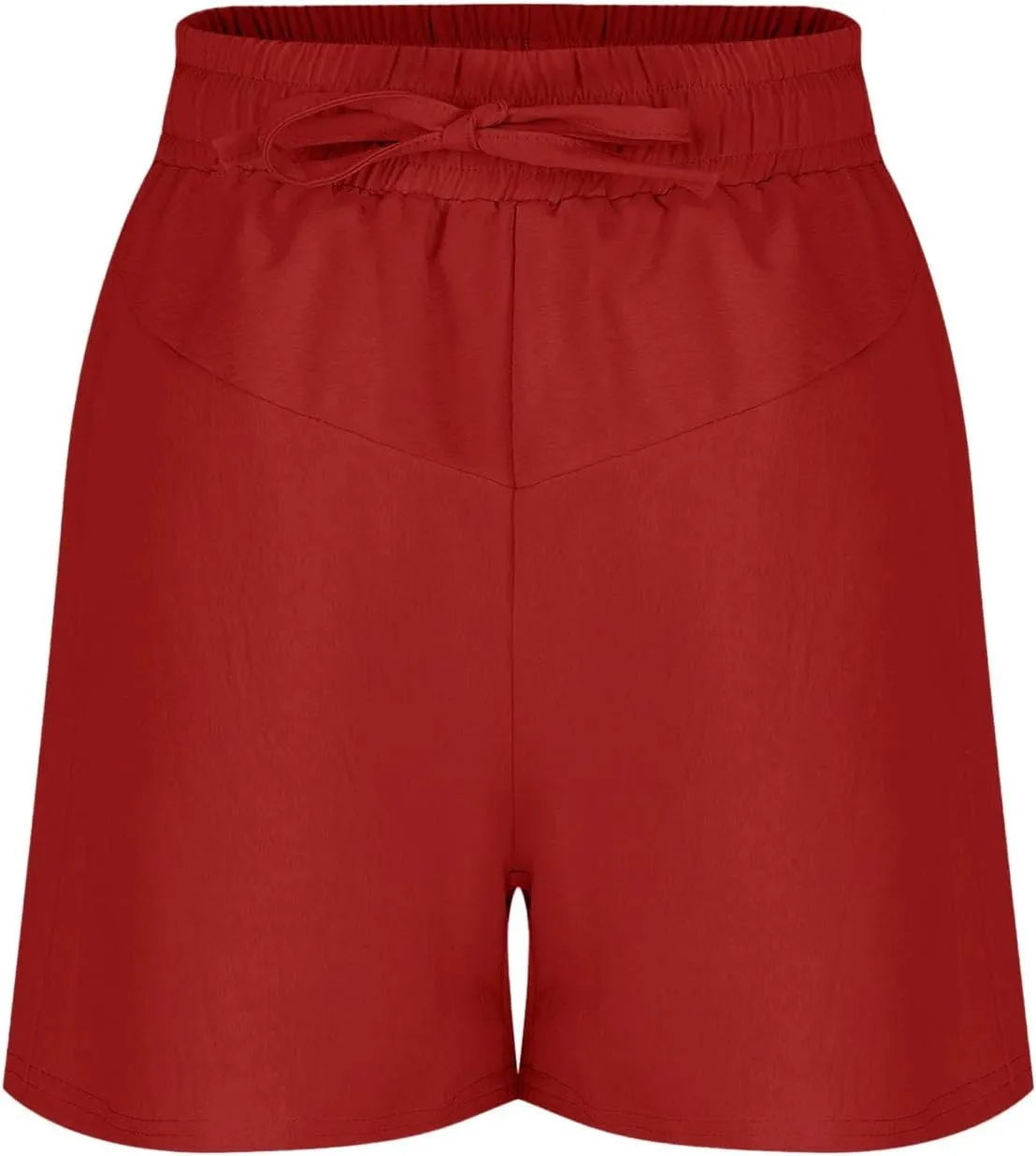 Preppy Girls Cotton Linen Shorts Teens Elastic Waist Solid Lightweight Baggy Comfy Casual Shorts with Drawstring