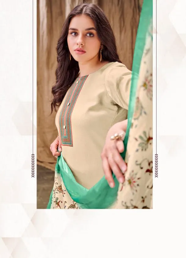 Rivaa Cotton Satin Unstitched Suit Dress Material for Women