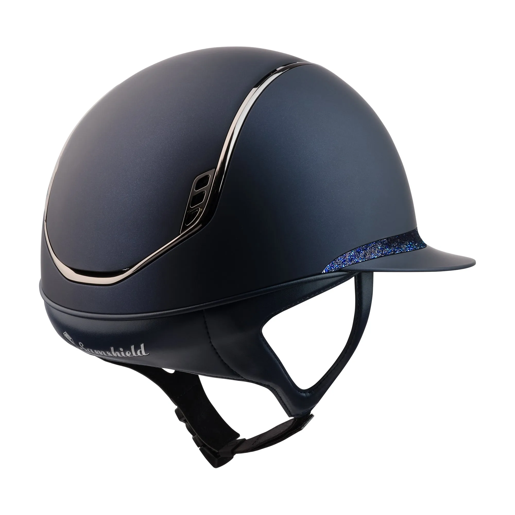 Samshield V2 Miss Shield Navy Shadowmatt with Bermuda Blue Crystal Fabric Band