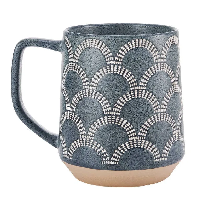 Scalloped Blue Mug