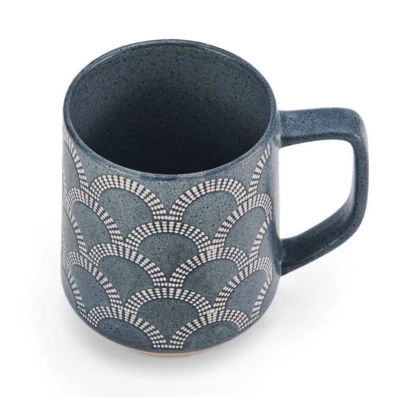 Scalloped Blue Mug