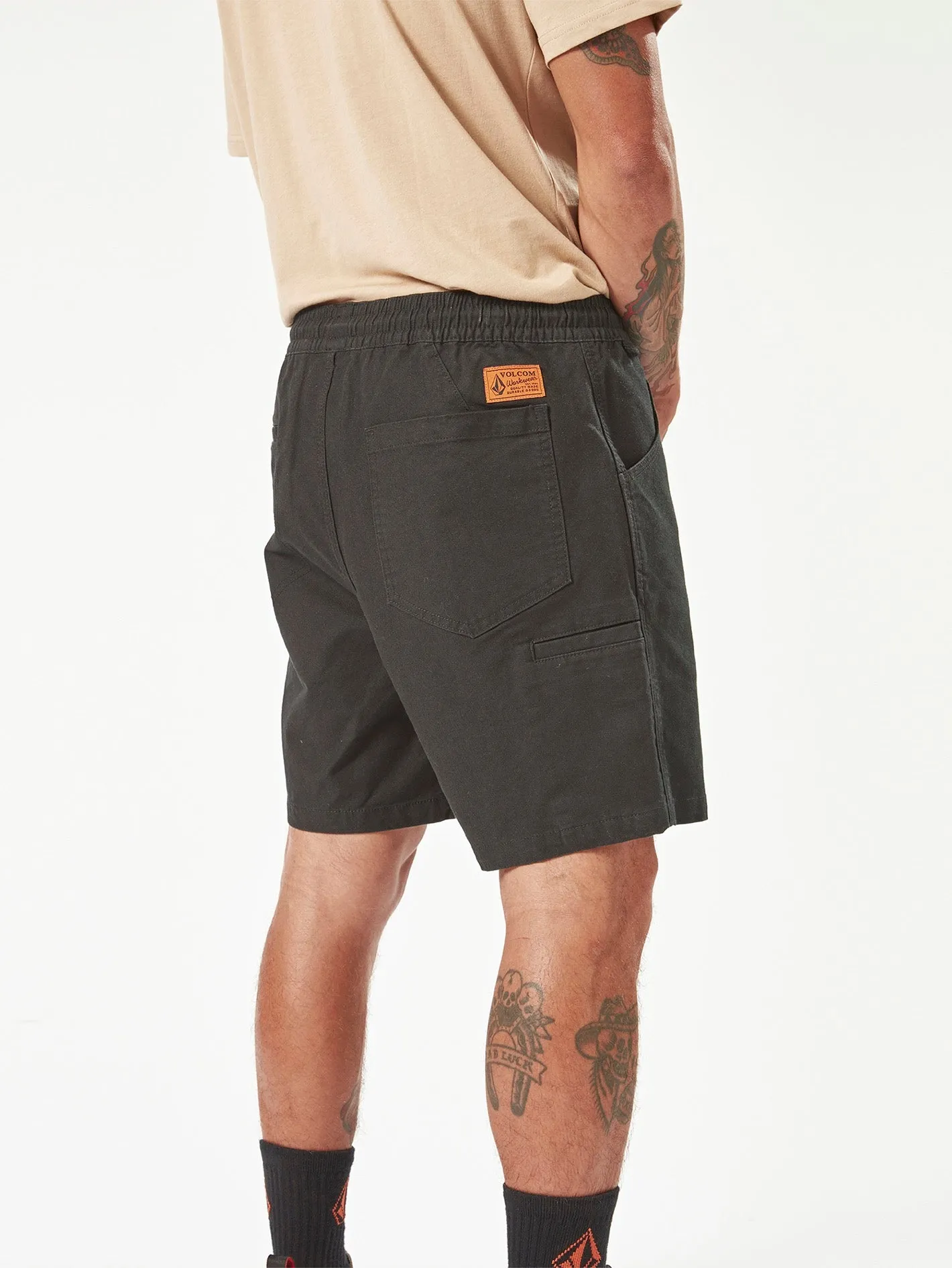 Volcom Workwear Caliper Elastic Waist Shorts - Black