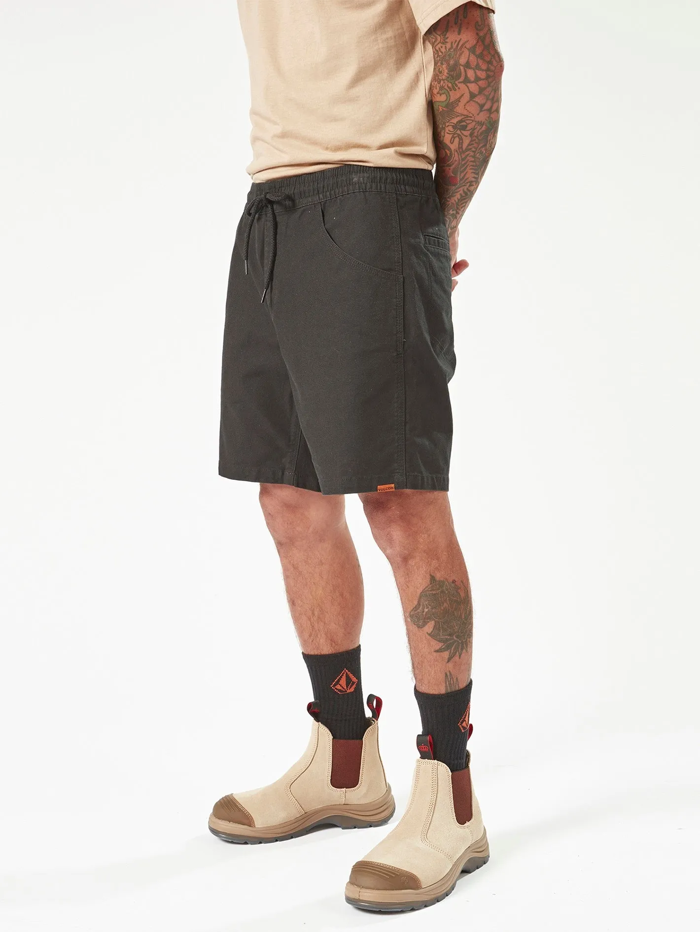 Volcom Workwear Caliper Elastic Waist Shorts - Black